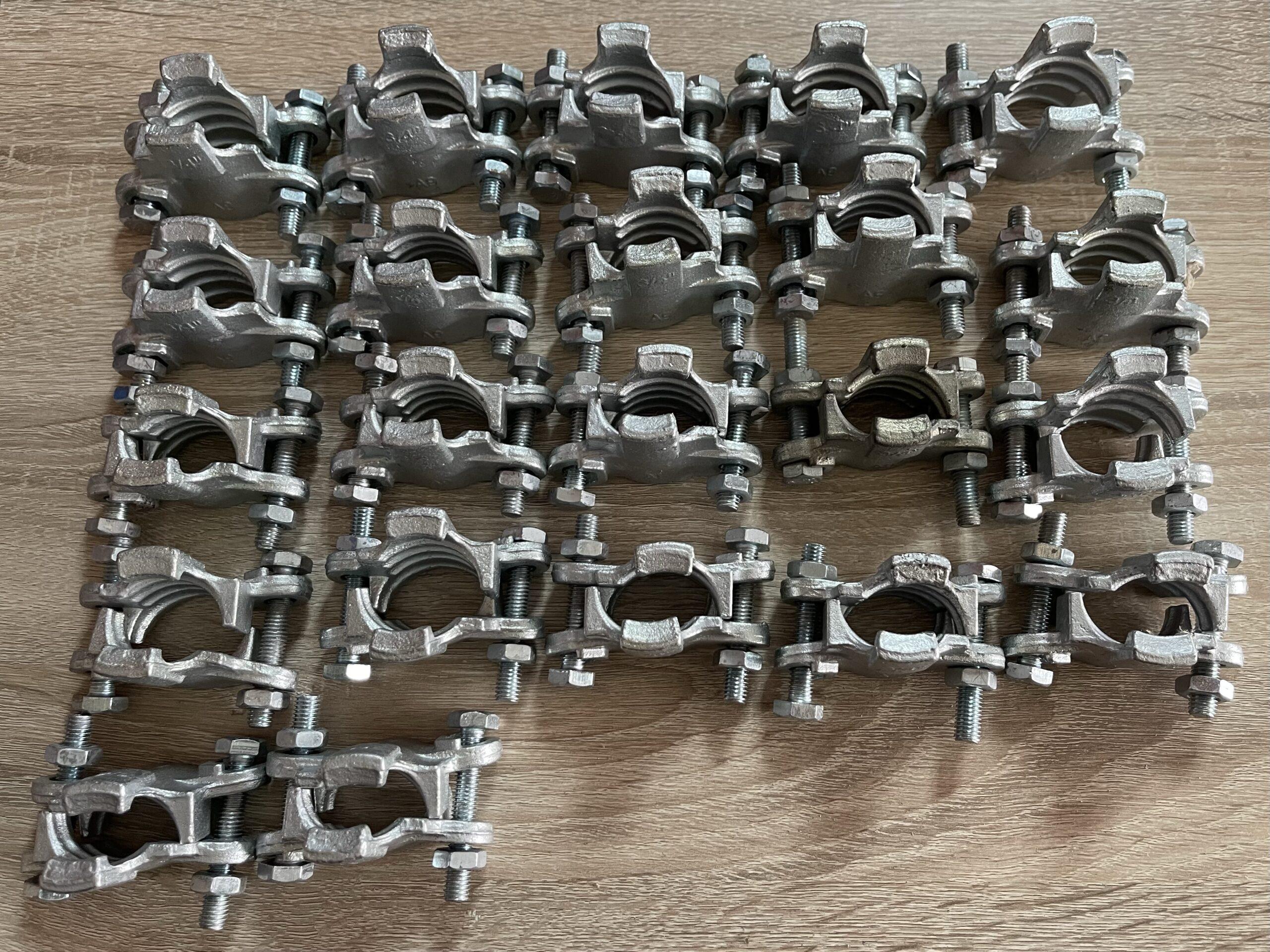 แคล็มรัดท่อสายยาง Double bolts clamps ใช้กับ ข้อต่อลมแกนเข้าสาย เขี้ยวล็อคลม Hose End